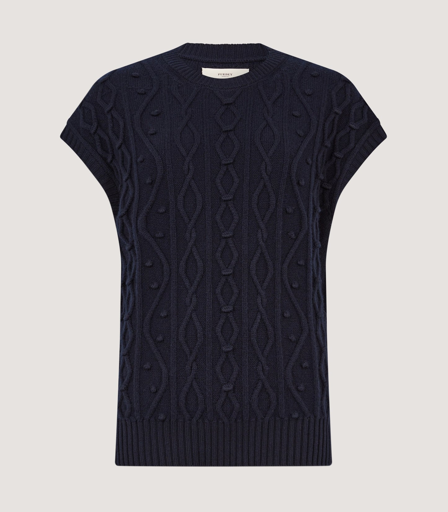 Women's Cotton Cashmere Aran Tank in Midnight
