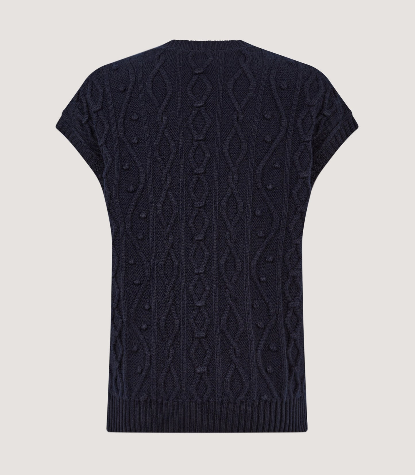 Women's Cotton Cashmere Aran Tank in Midnight