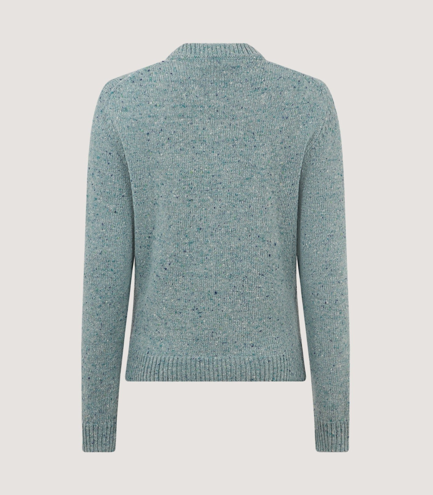 Women's Dorton Donegal Cashmere Sweater with Scarf in Duck Egg Blue