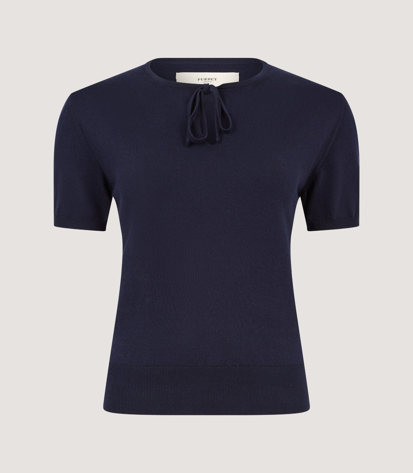 Women's Iver Short Sleeve Sweater with Bow in Midnight