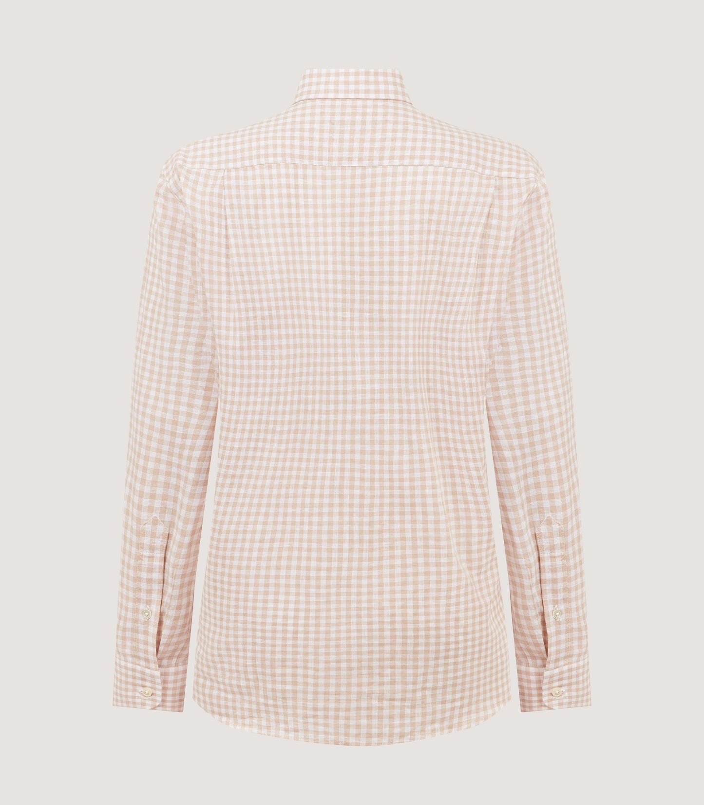 Women's Button Down Collar Gingham Shirt in Stone