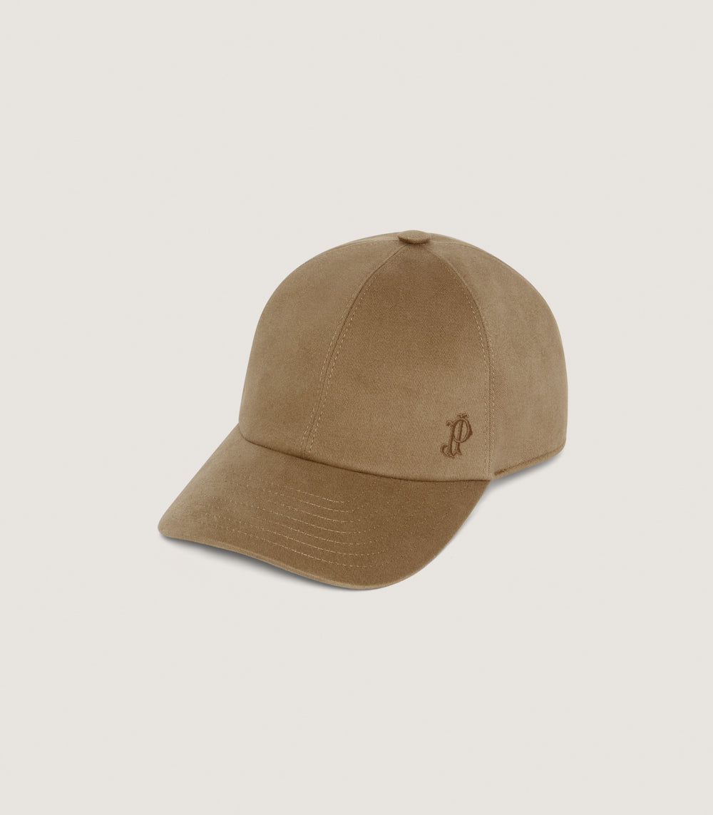 Brushed Cotton Baseball Cap in Khaki