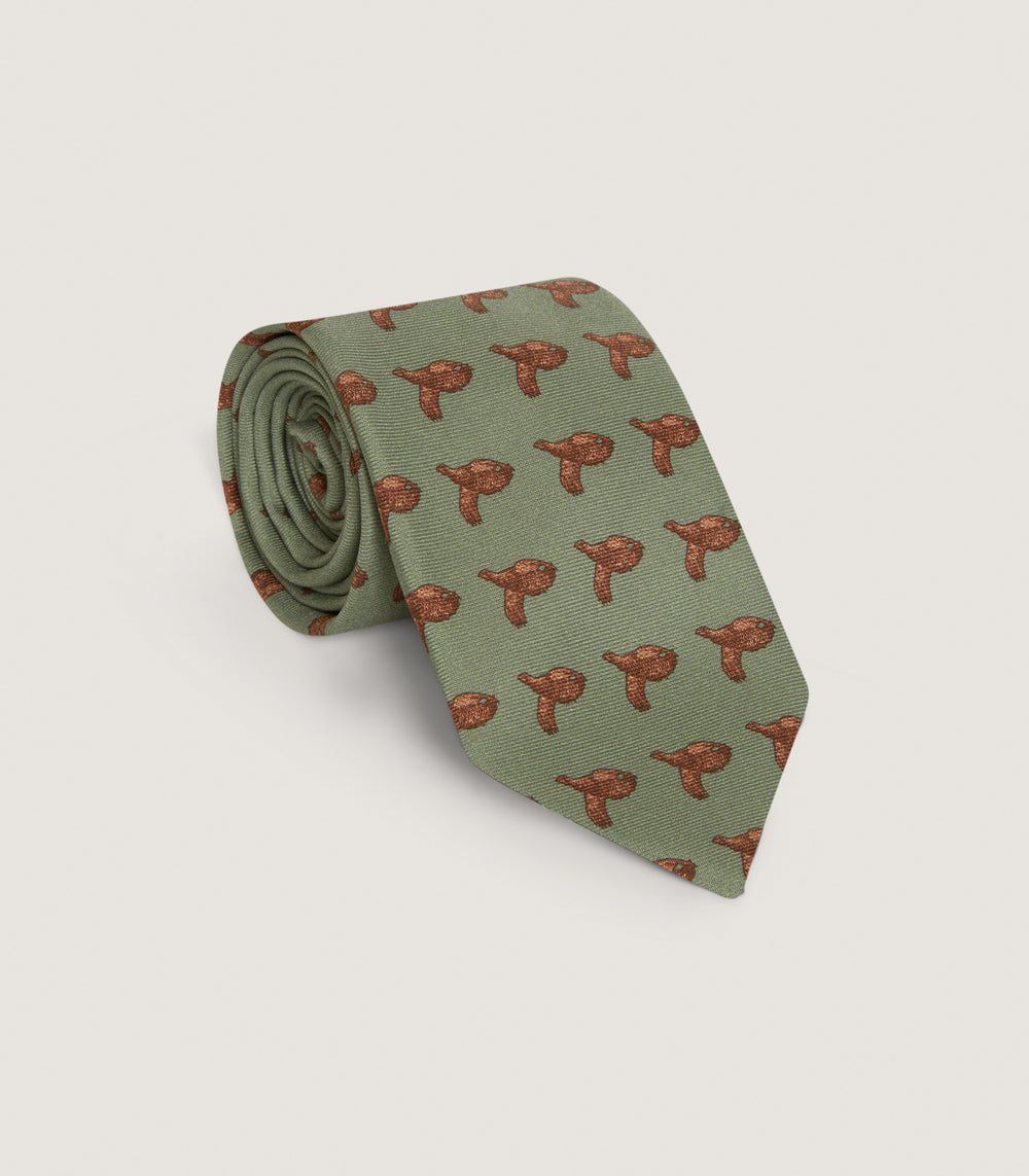 Flying Grouse Tie in Silver