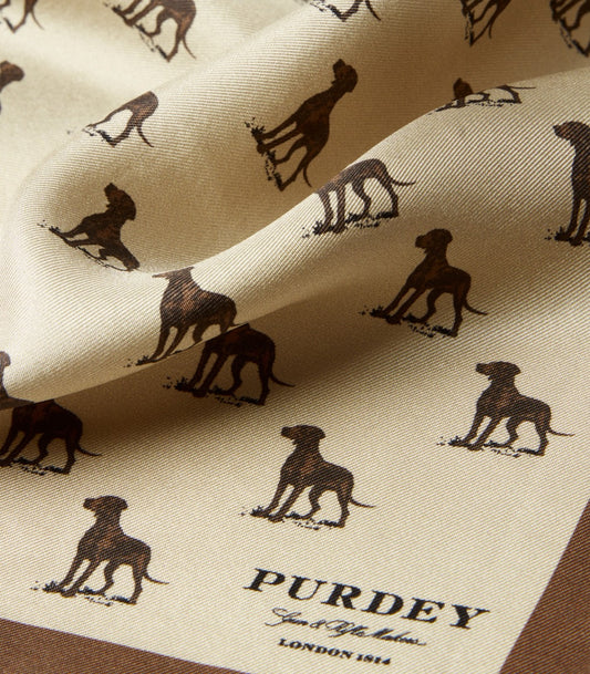 Gun Dog Pocket Square in Mushroom
