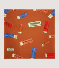 Purdey Cartridges Pocket Square in Rust