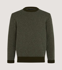 Men's Hamilton Bicolour Round Neck Sweater in Military