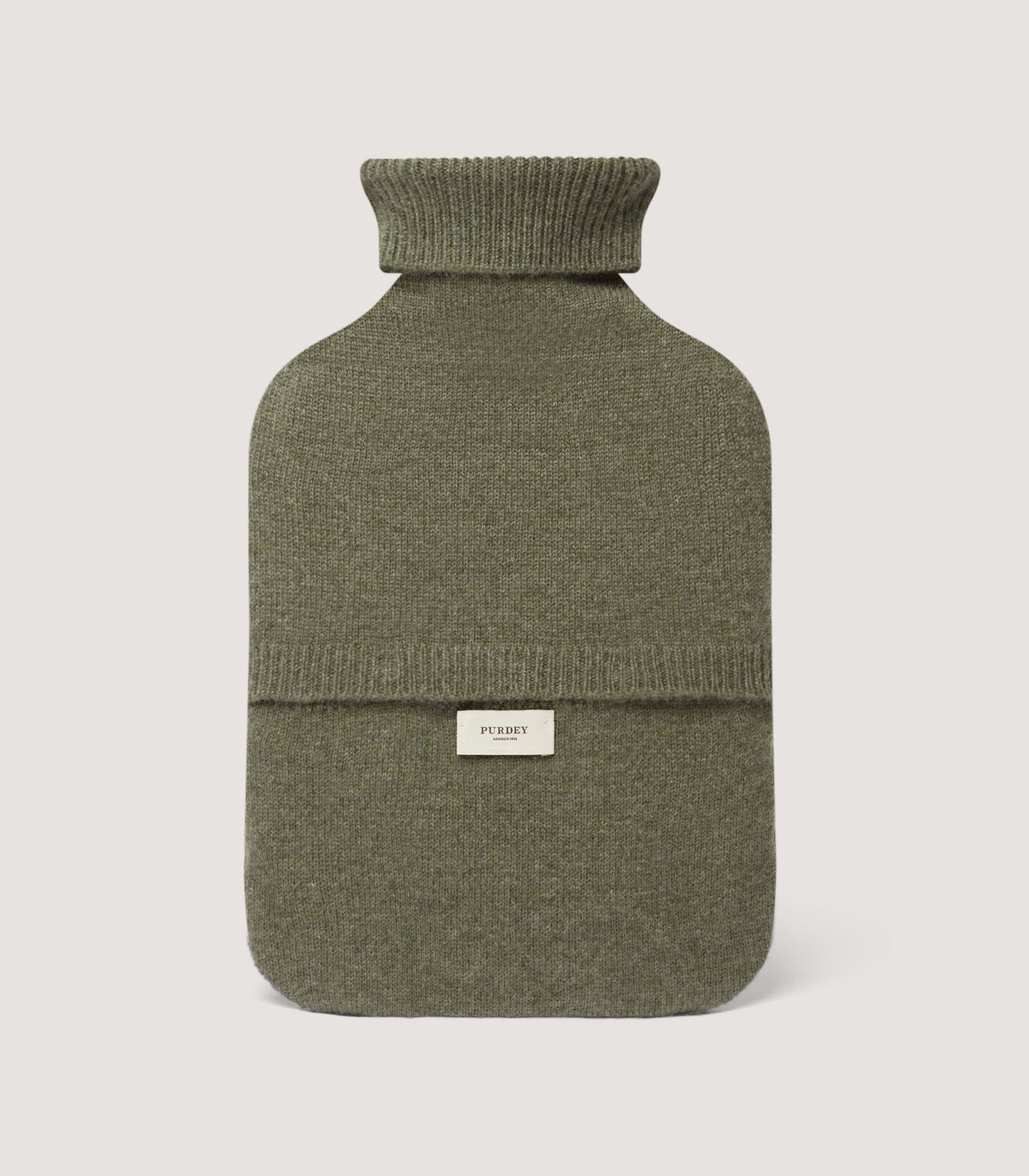 Cable Knit Hot Water Bottle in Moss