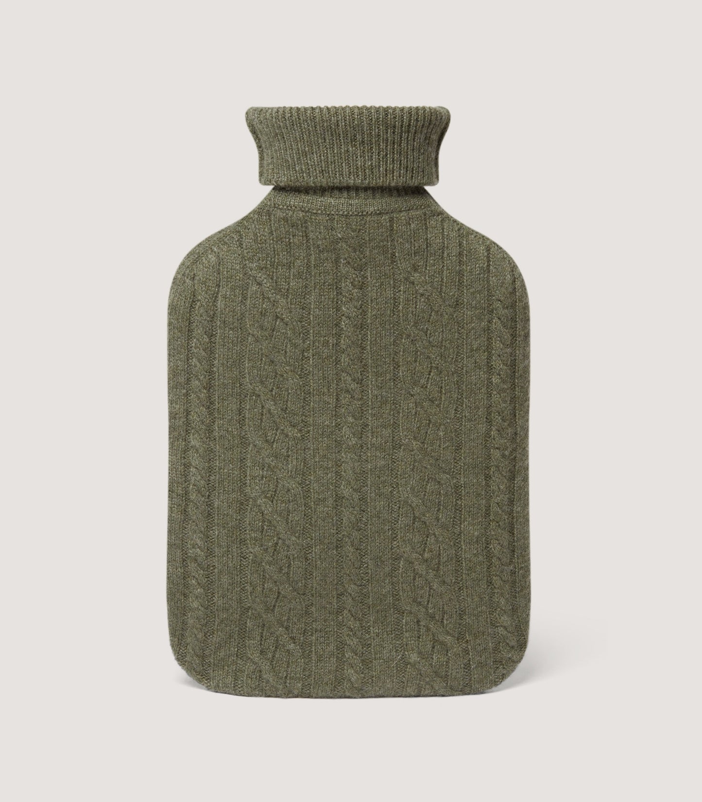 Cable Knit Hot Water Bottle in Moss