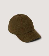 Cashmere Mix Tweed Baseball Cap in Legerwood