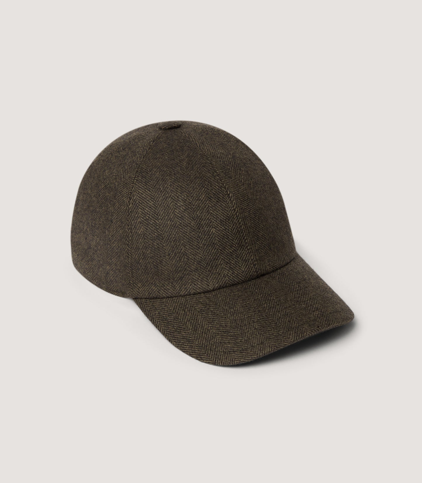 Herringbone Baseball Cap in Loden