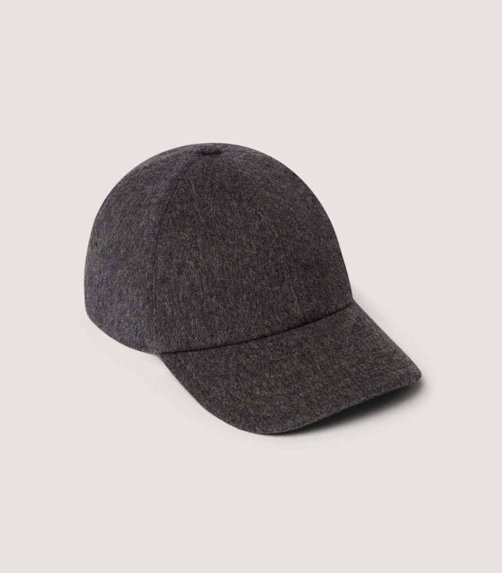 Merino Baseball Cap in Charcoal