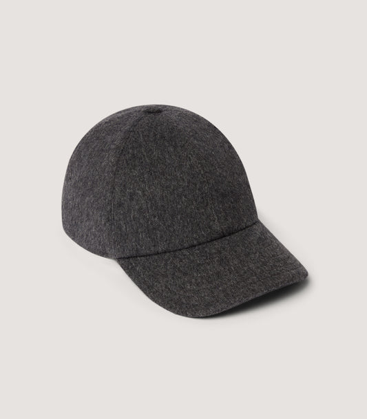 Merino Baseball Cap in Charcoal
