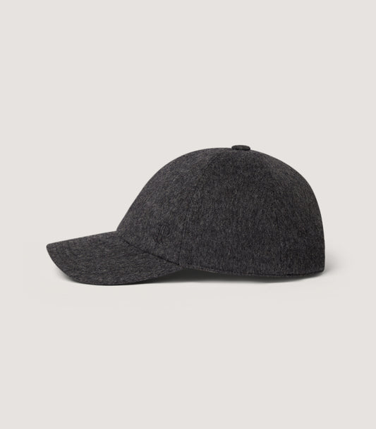 Merino Baseball Cap in Charcoal