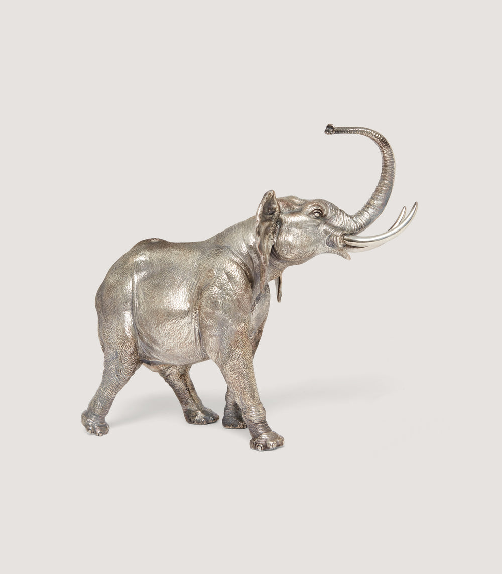Solid Silver Elephant Sculpture