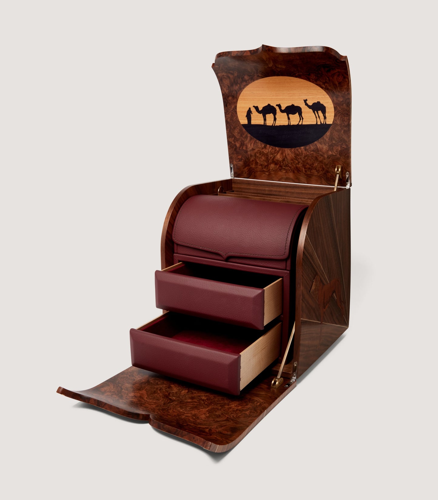 Purdey Marquetry Opening Watch Box In Natural