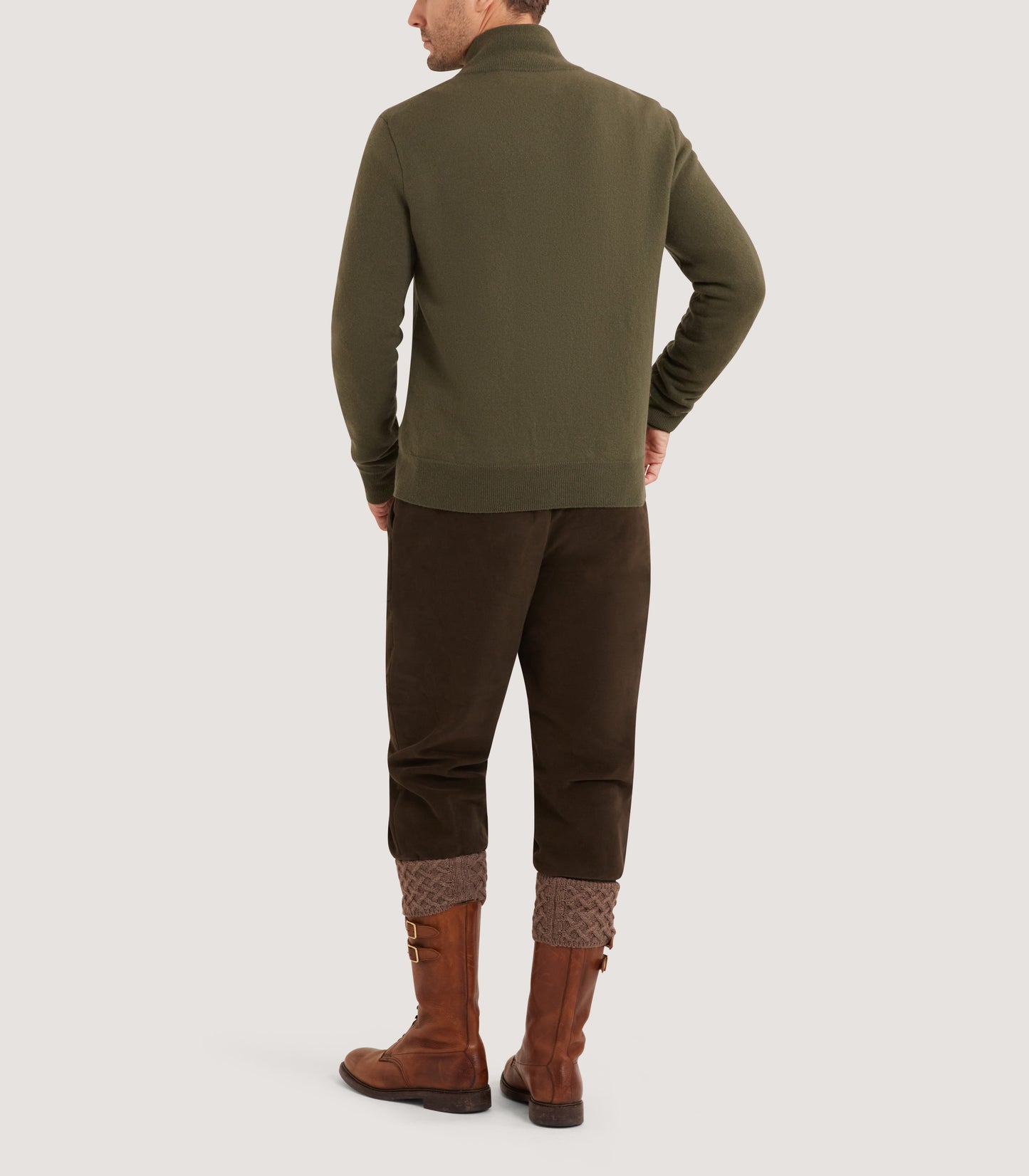 Men's Halkin Technical Zip Front Cardigan in Loden