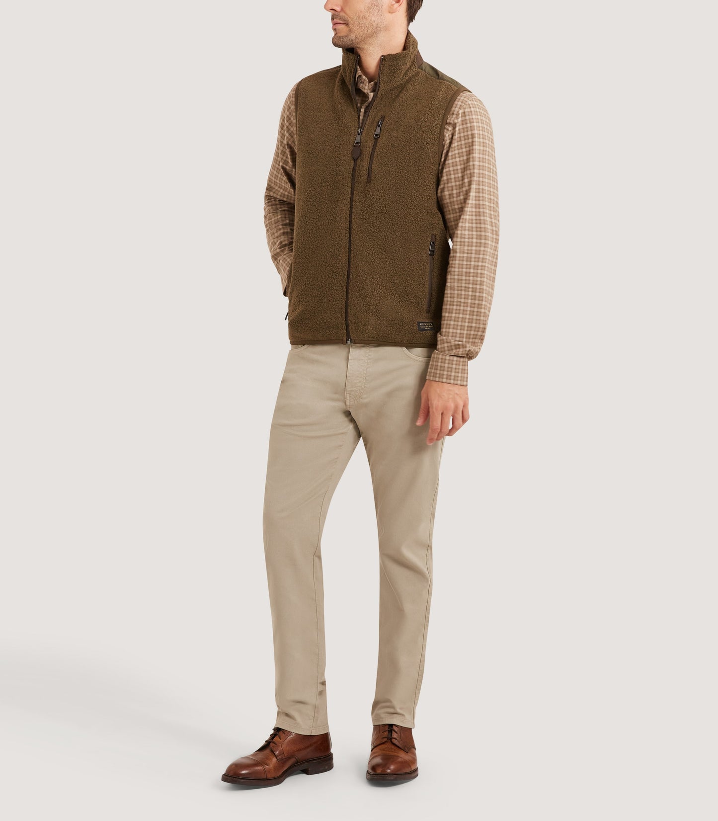 Men's Merino Purdey Fleece Gilet In Lichen