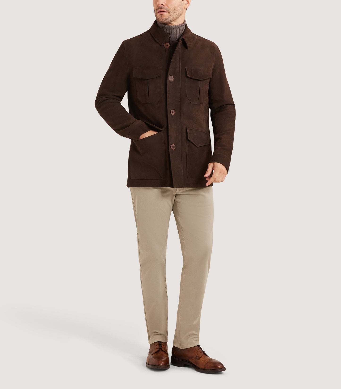 Men's Kensington Nubuck Jacket In Dark Brown