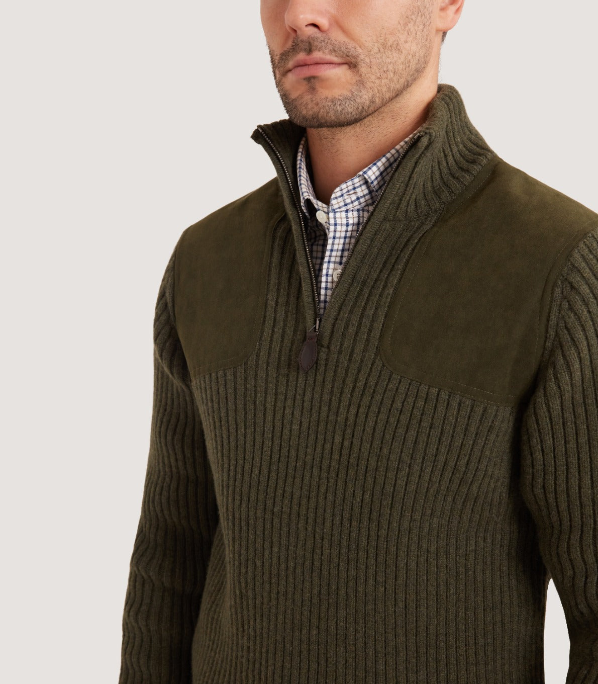 Quarter Zip Commando Sweater in Loden