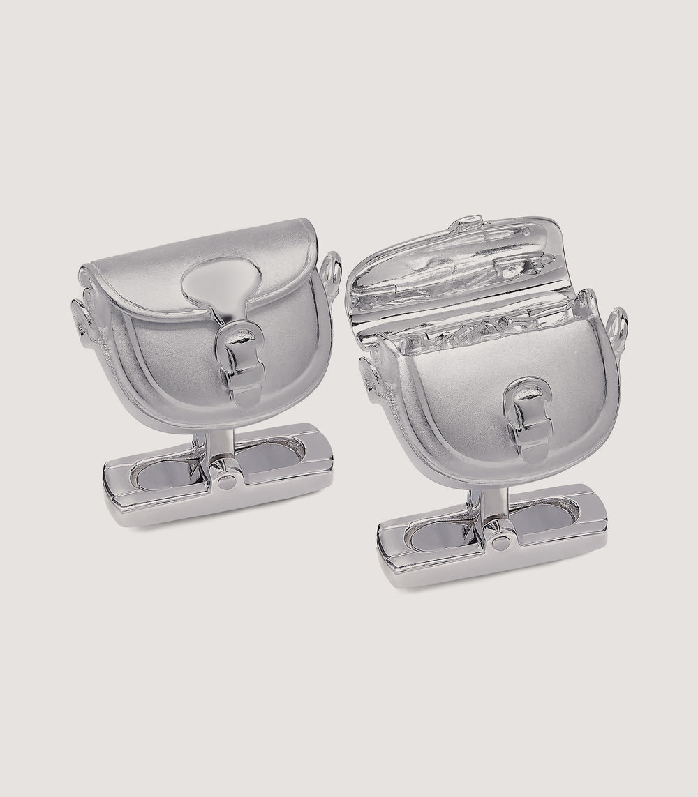 Cartridge Bag Cufflinks In Silver