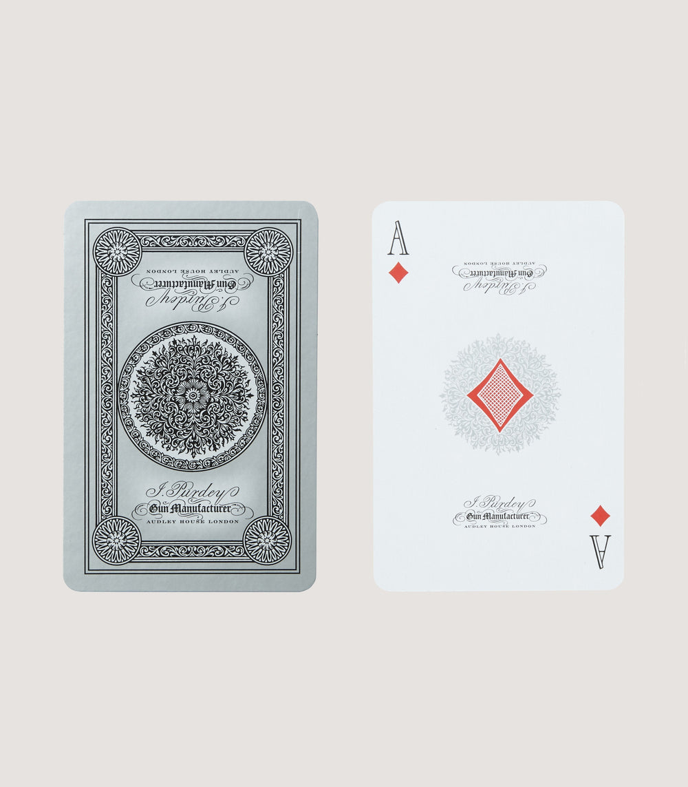 Purdey Engraved Playing Cards In Silver