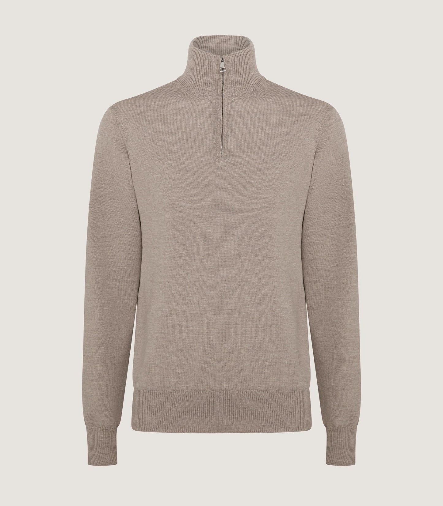 Men's Linton Quarter Zip Long Sleeve Sweater In Taupe
