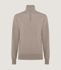 Men's Linton Quarter Zip Long Sleeve Sweater In Taupe