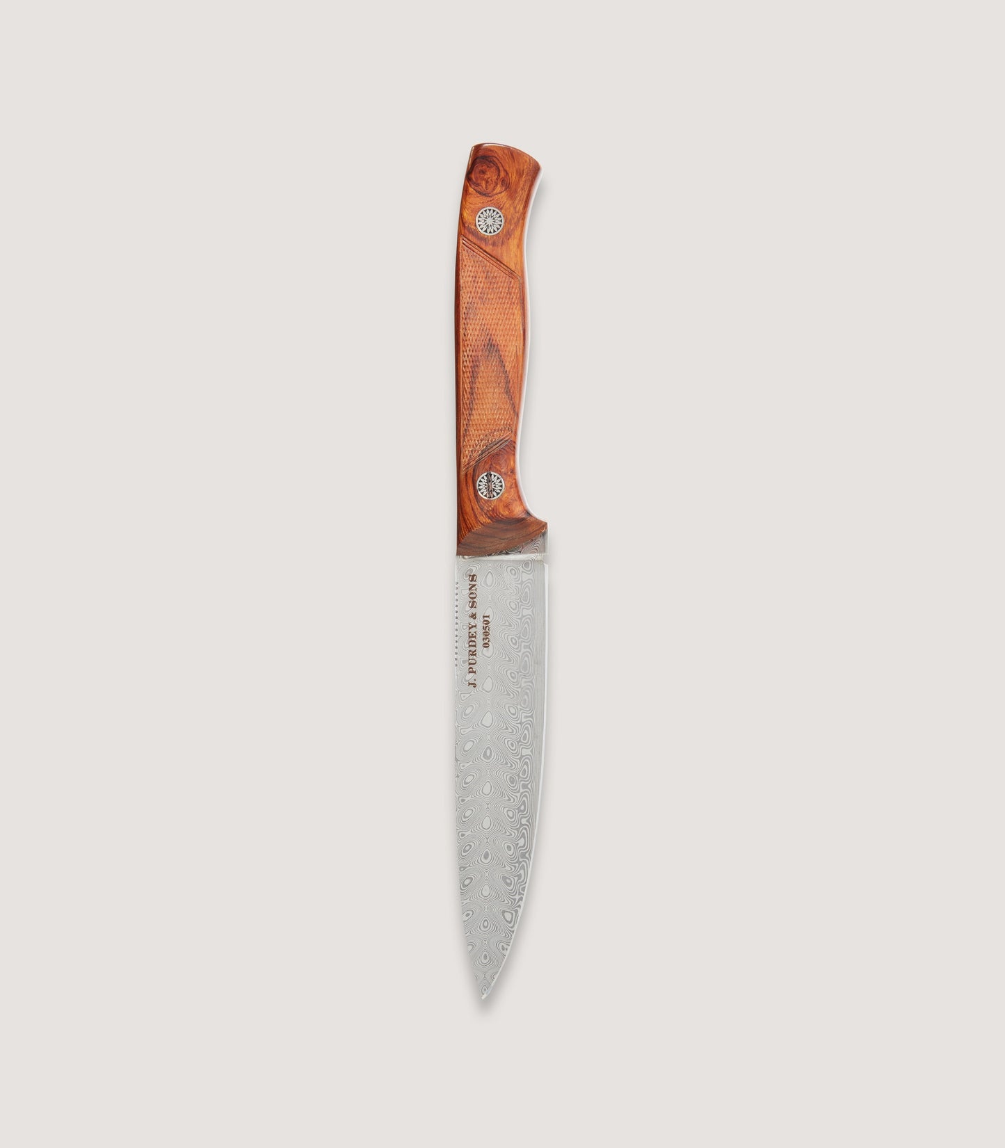 The Damascus Red - Chequered Desert Iron Wood Knife