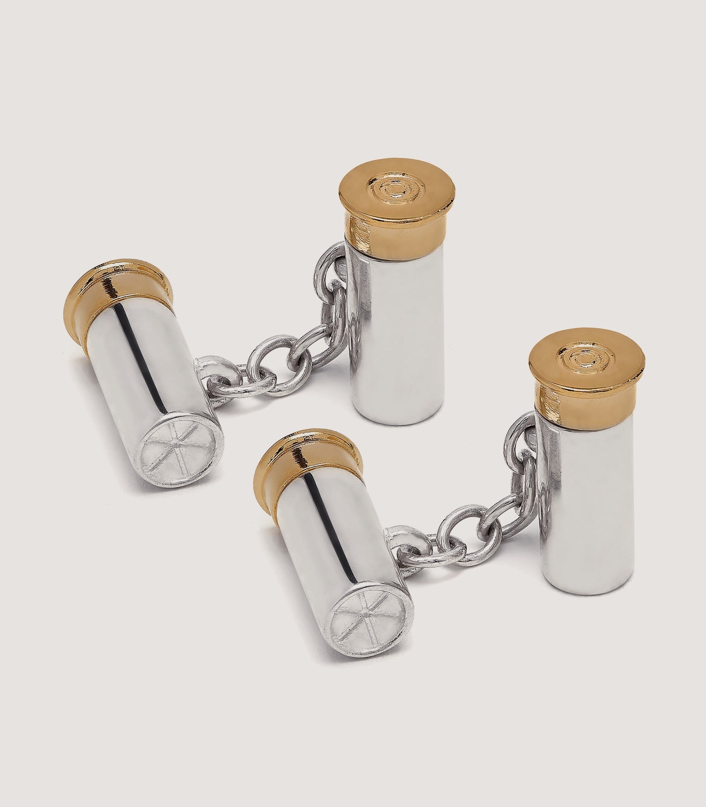 Double Cartridge Silver Cufflinks In Silver