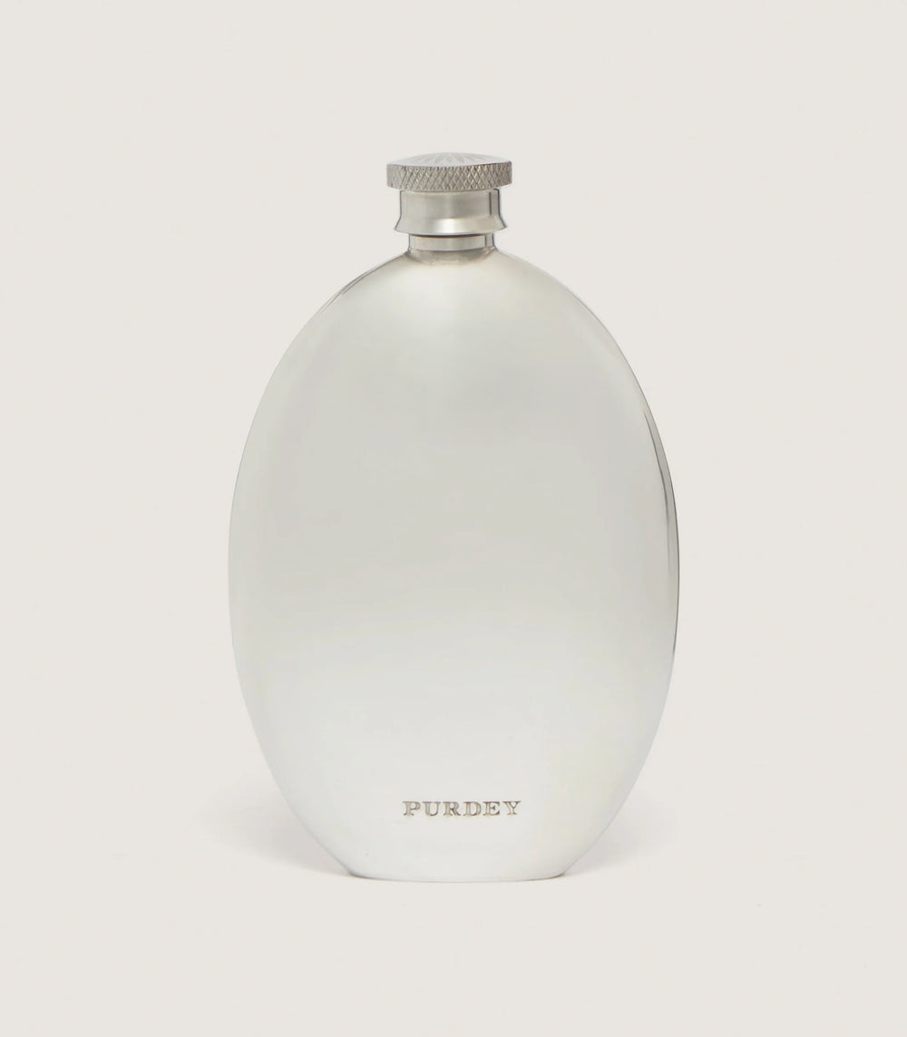 Oval Pewter Flask In Pewter