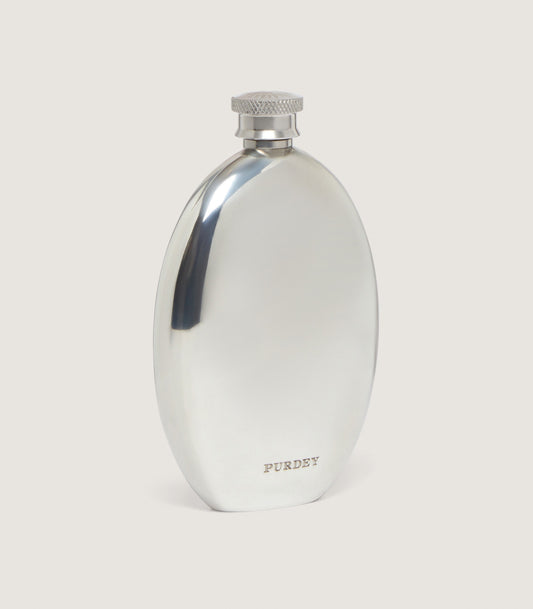 Oval Pewter Flask In Pewter