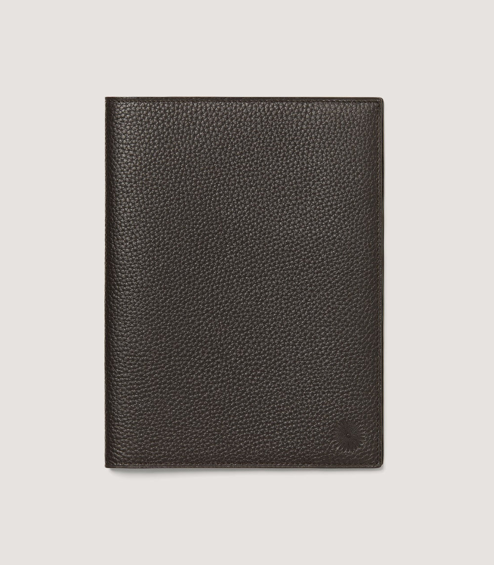 Leather Notebook Cover in Dark Brown