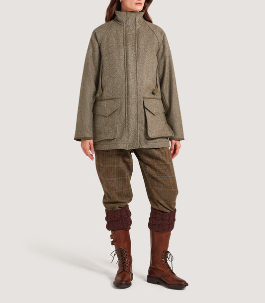 Women's Lightweight Tweed Field Coat in Acorn