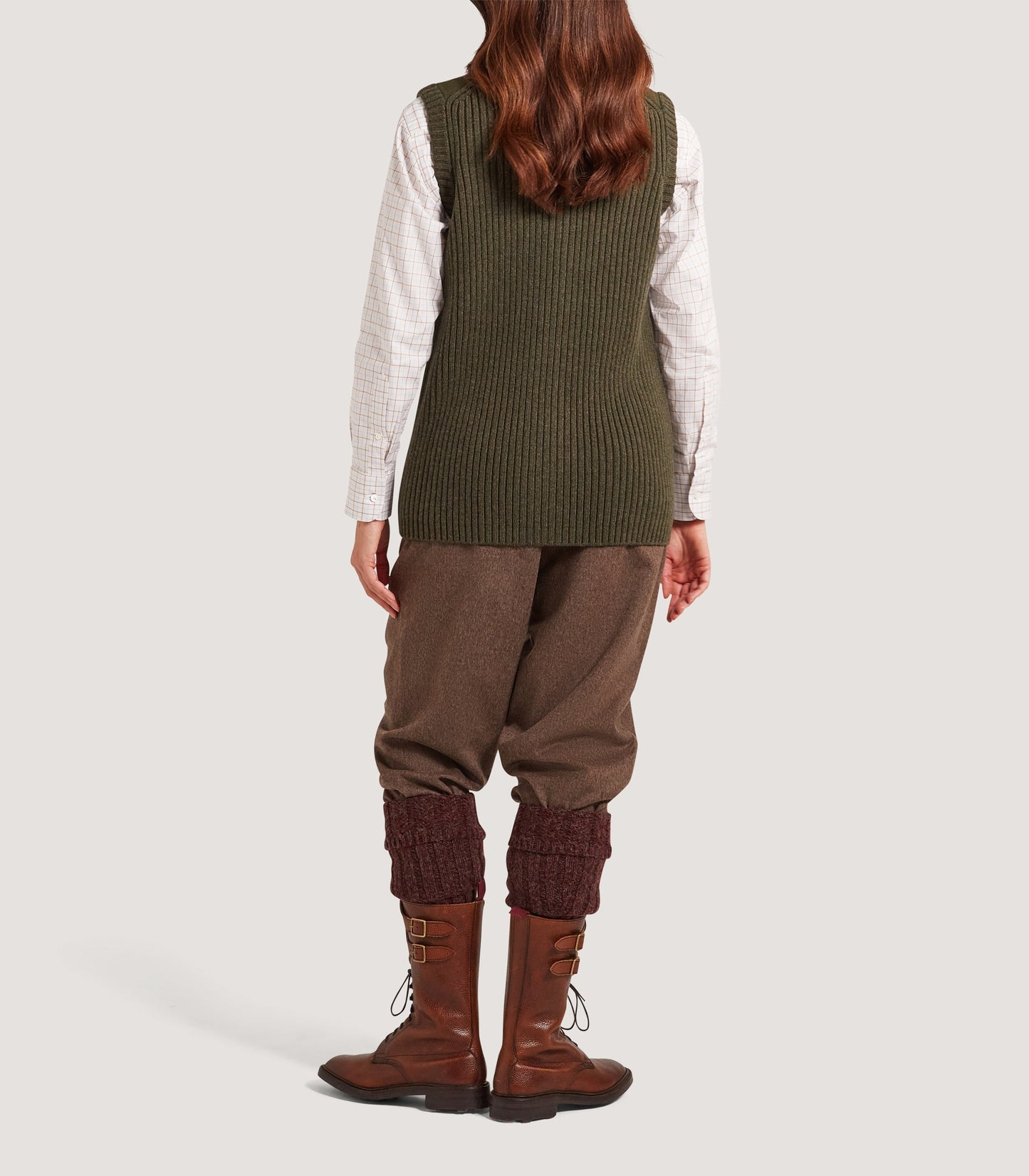 Full Zip Commando Gilet in Loden