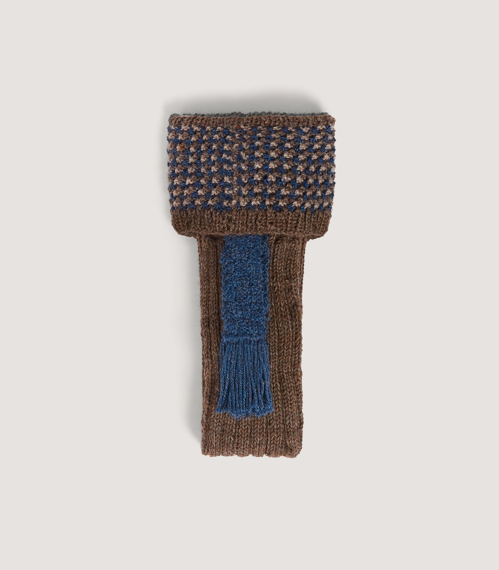 Pentire Cross Knit Socks In Dark Taupe