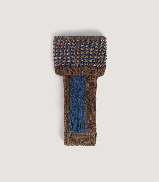 Pentire Cross Knit Socks In Dark Taupe