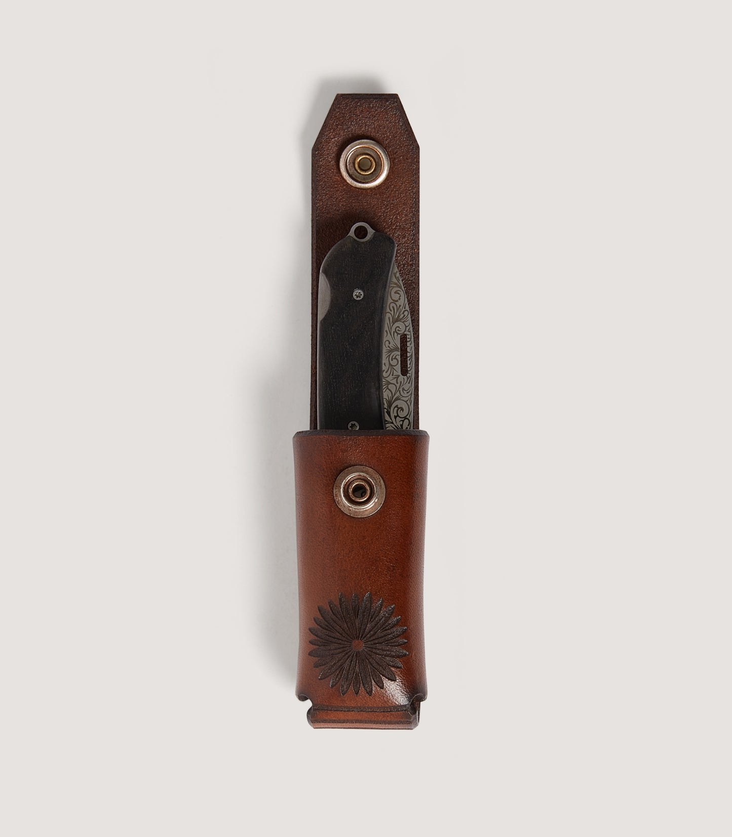 Bog Oak Hunter Folding Knife In Steel
