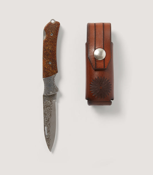 Mammoth Bone Hunter Folding Knife In Steel