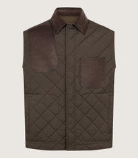 Men's Padded Barn Gilet in French Clay