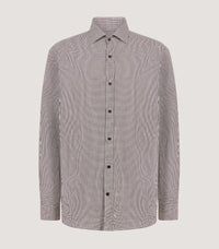 Men's Cotton Shirt With Horn Buttons in Peppercorn