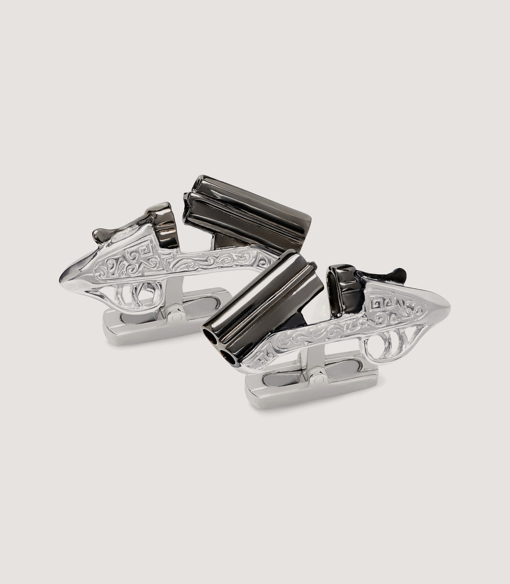 Over-And-Under Silver Cufflinks In Silver
