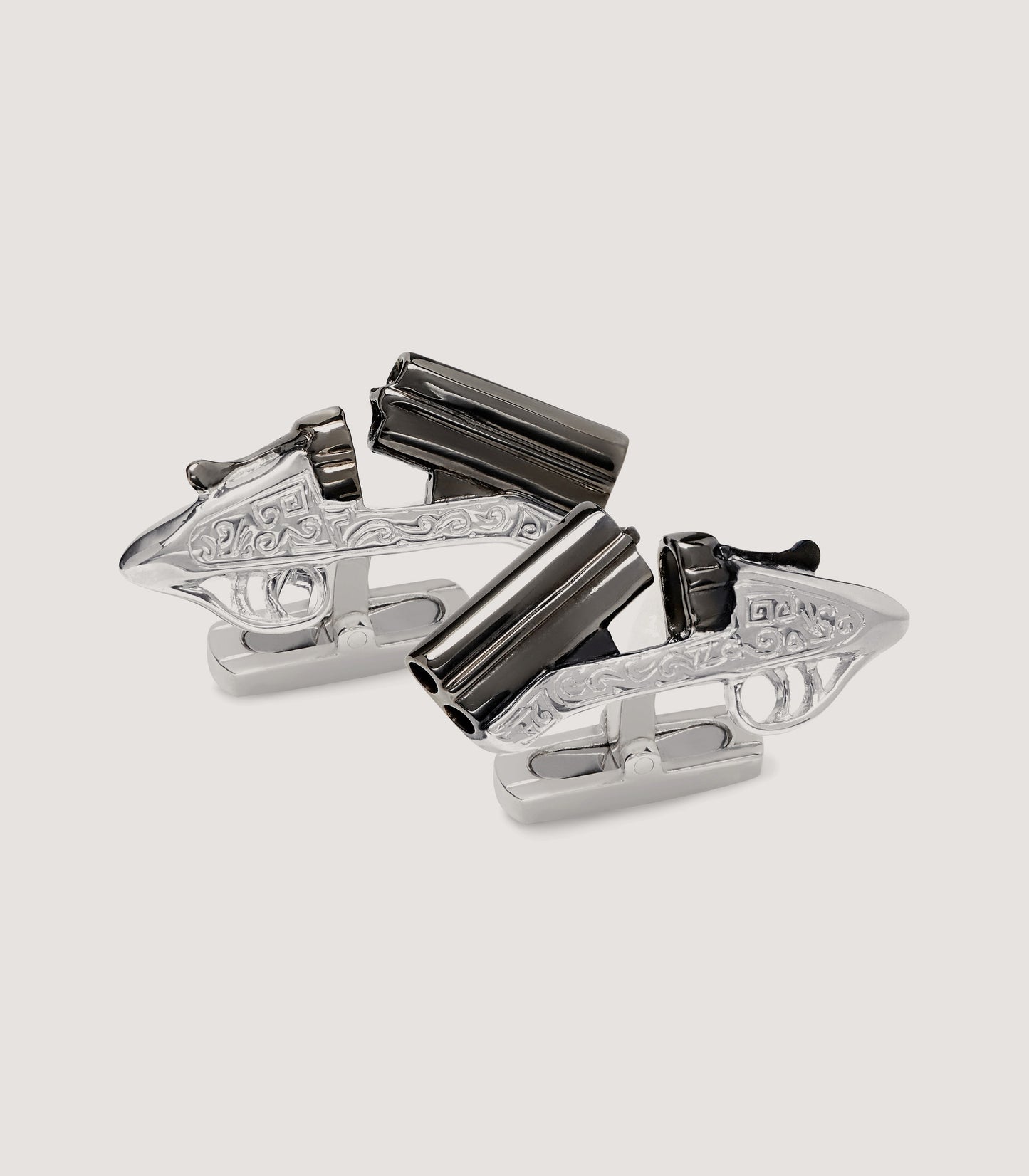 Over-And-Under Silver Cufflinks In Silver
