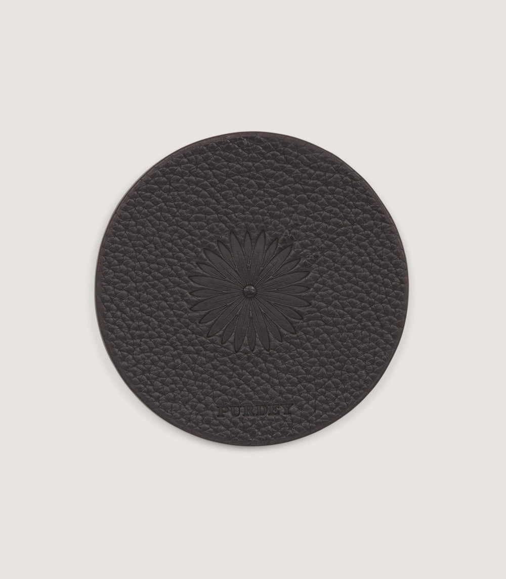 Purdey Leather Featherburst Coaster