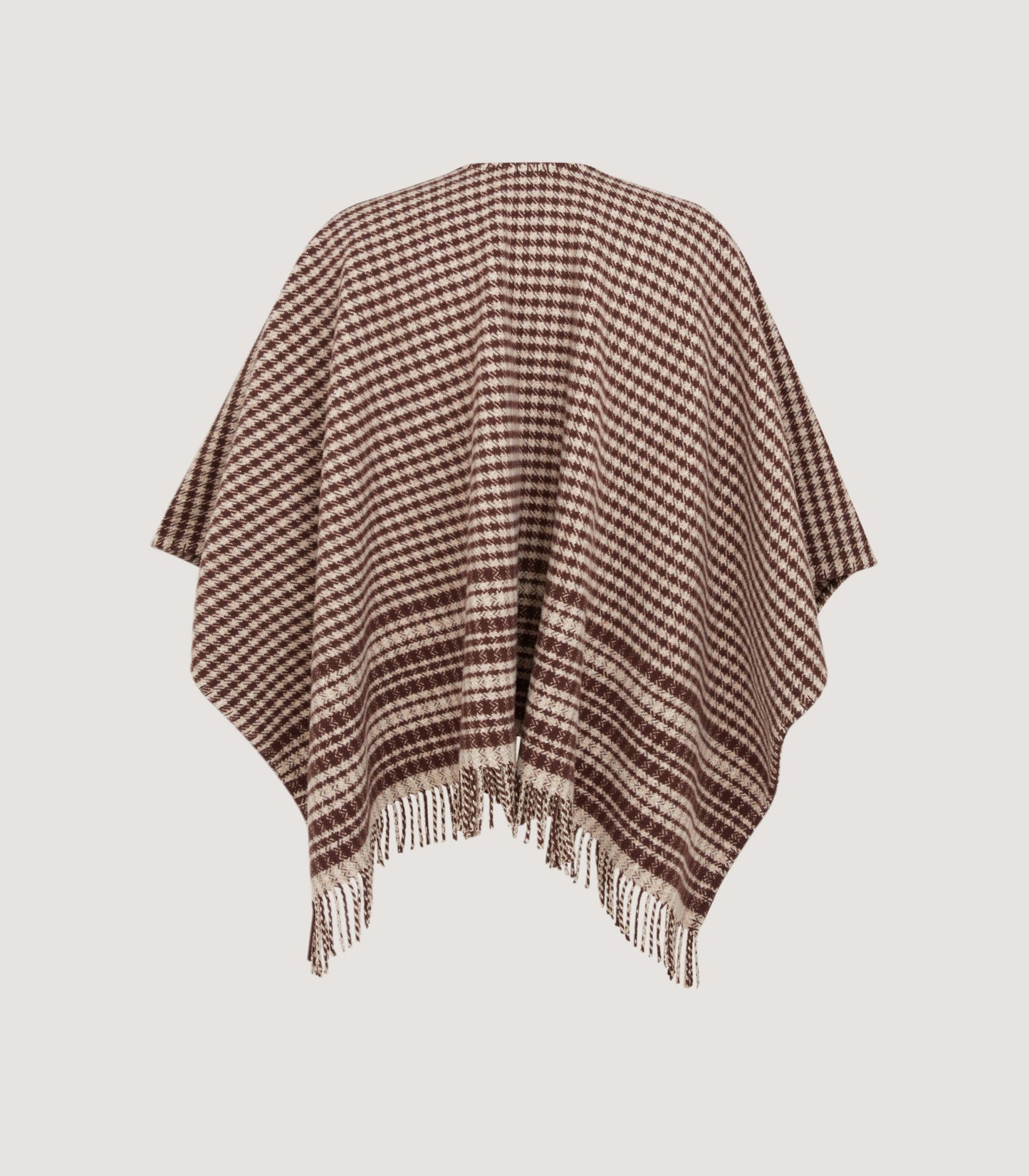 Women's Shepherds Check Poncho in Chocolate