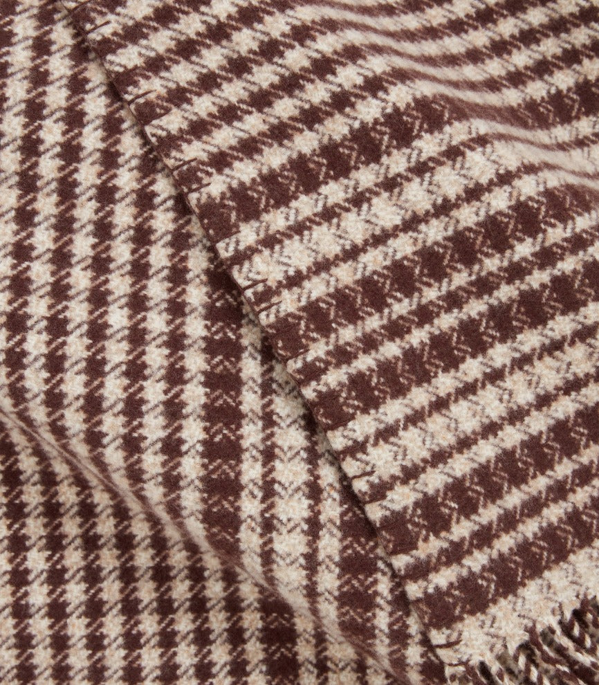 Women's Shepherds Check Poncho in Chocolate