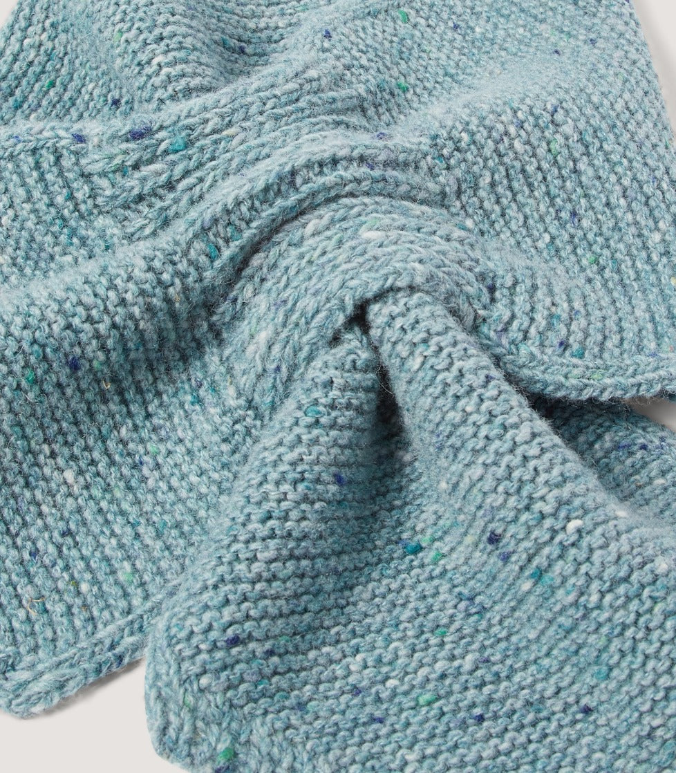 Bow Neck Scarf in Duck Egg Blue