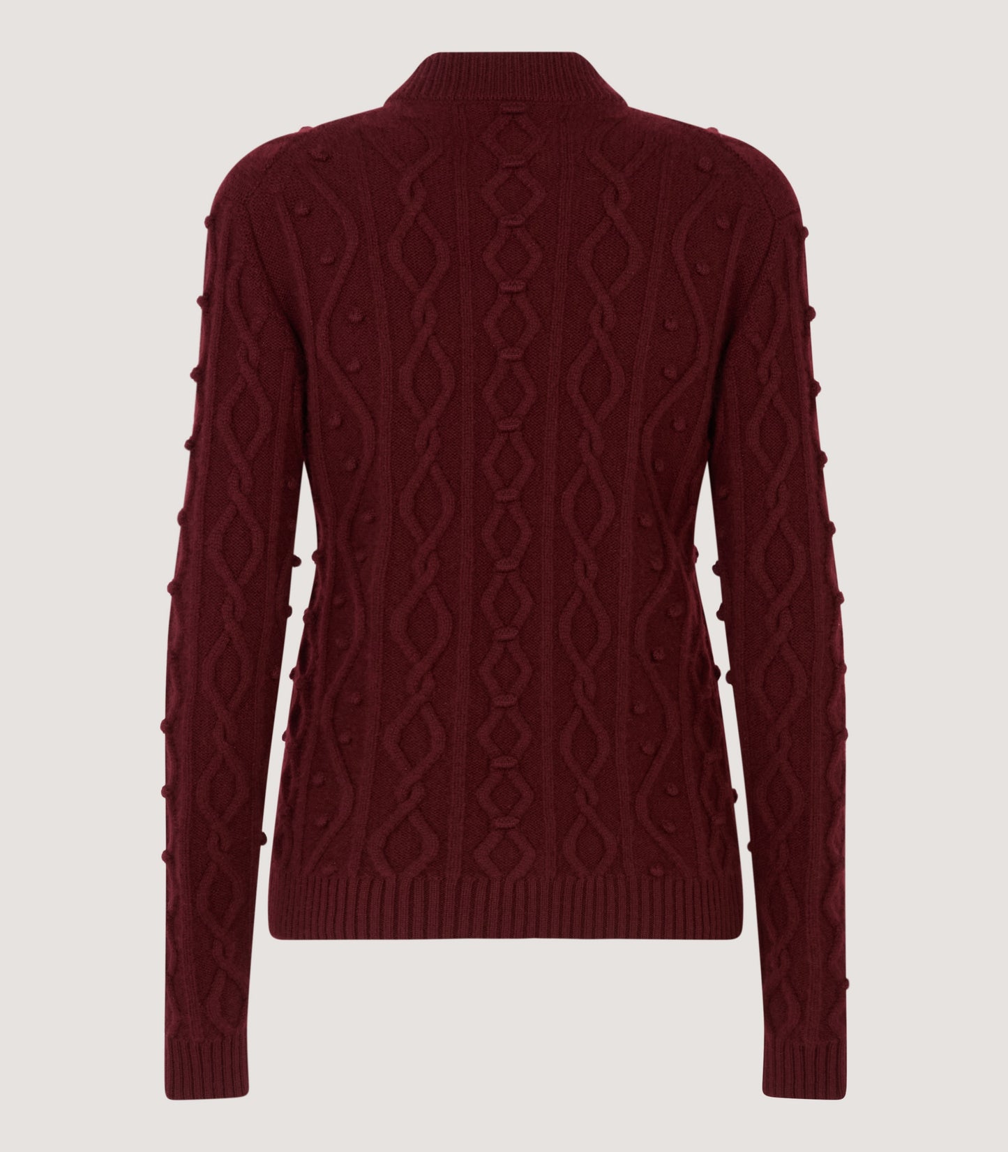Women's Cashmere Aran Cardigan in Audley Red