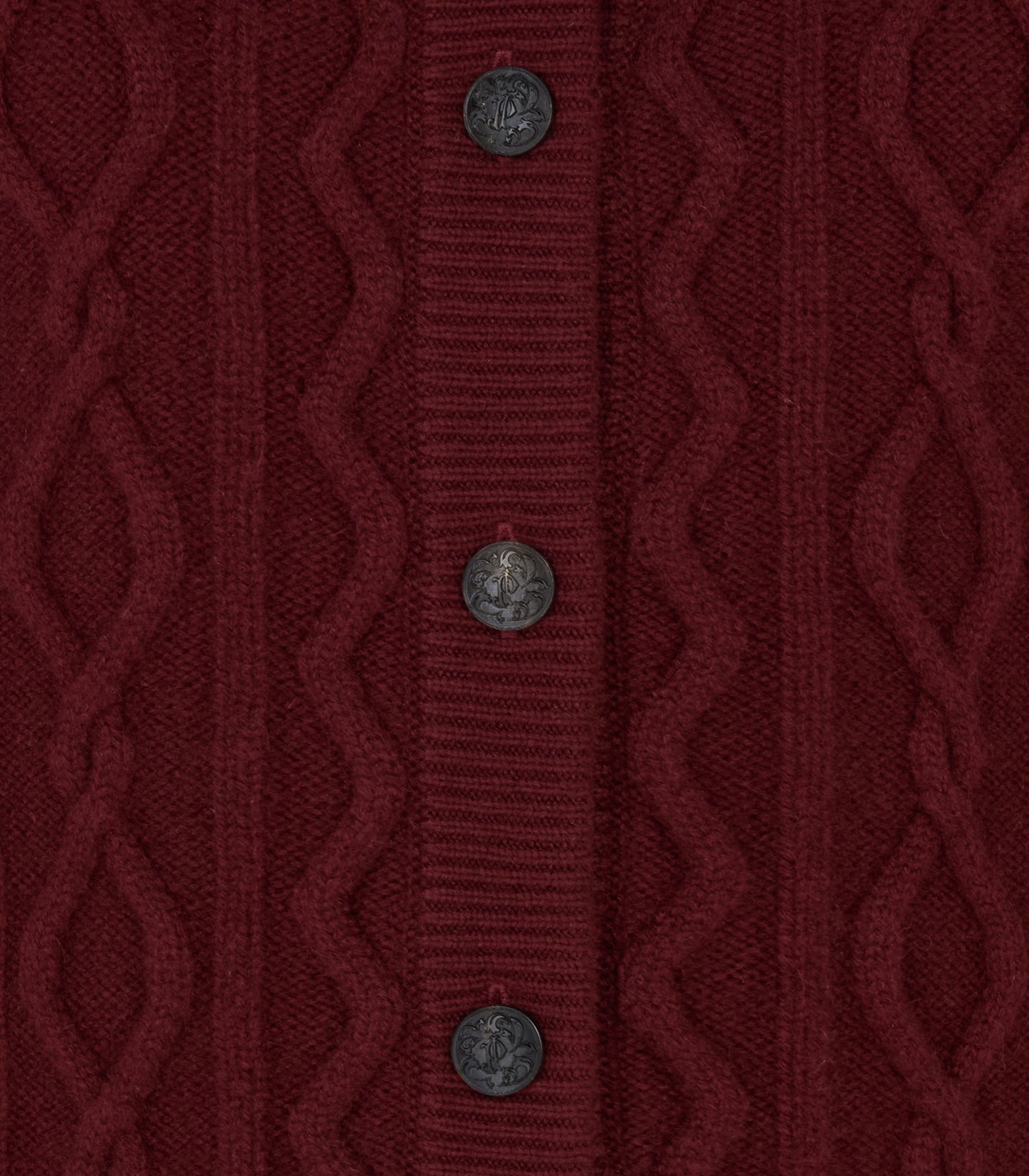 Women's Cashmere Aran Cardigan in Audley Red