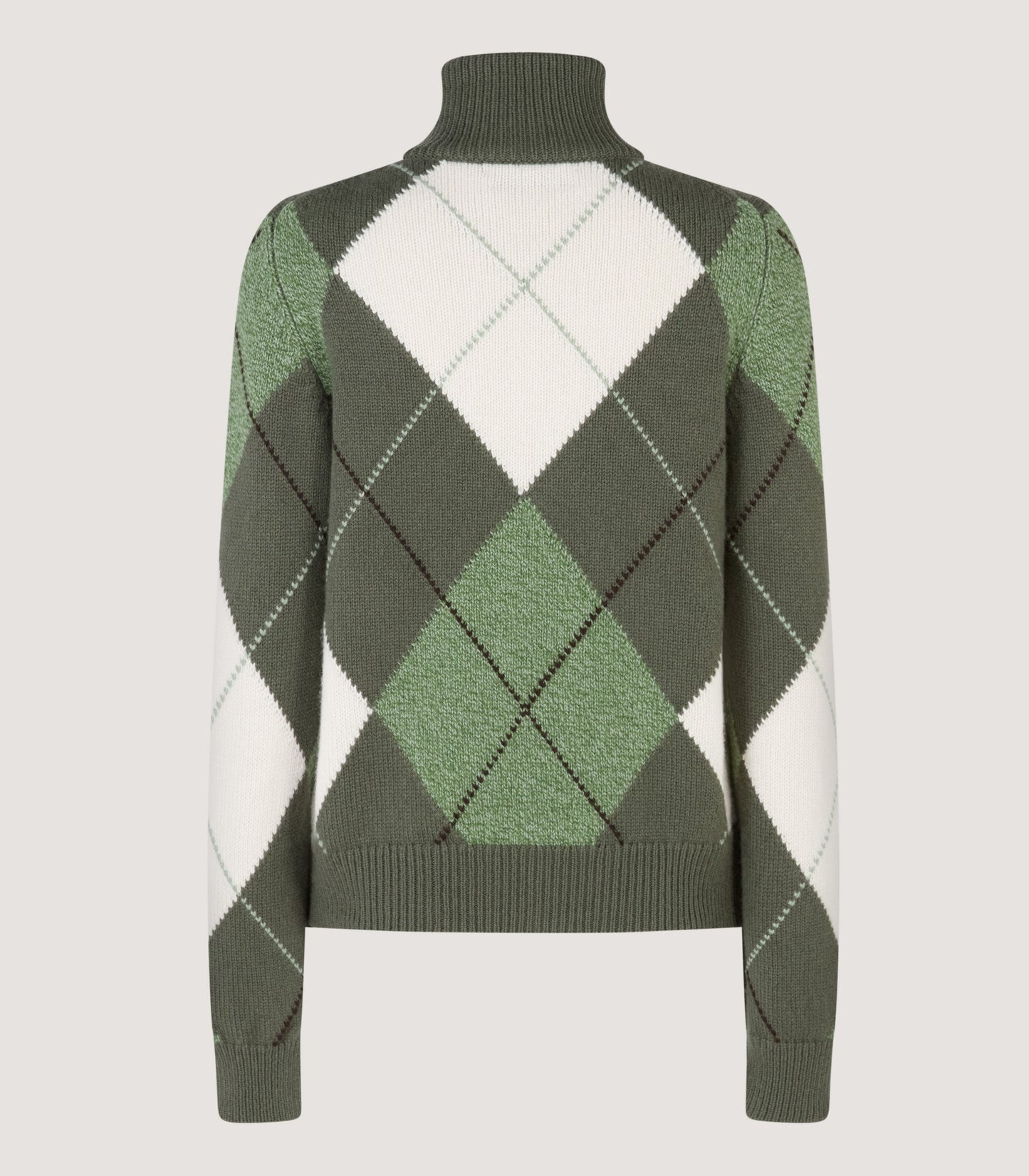 Women's Albury Argyle Quarter Zip Sweater in Moss