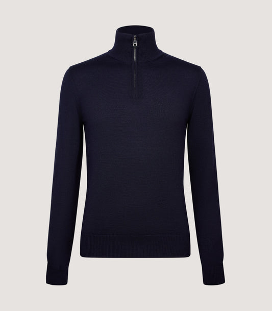 Men's Linton Quarter Zip Sweater in Midnight
